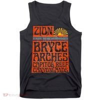Utah National Parks Zion Arches Bryce Canyonlands State Map Tank Top thumb 0