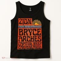 Utah National Parks Zion Arches Bryce Canyonlands State Map Tank Top thumb 2