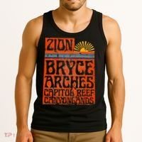 Utah National Parks Zion Arches Bryce Canyonlands State Map Tank Top thumb 3