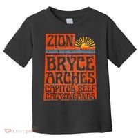Utah National Parks Zion Arches Bryce Canyonlands State Map Toddler T-Shirt thumb 0