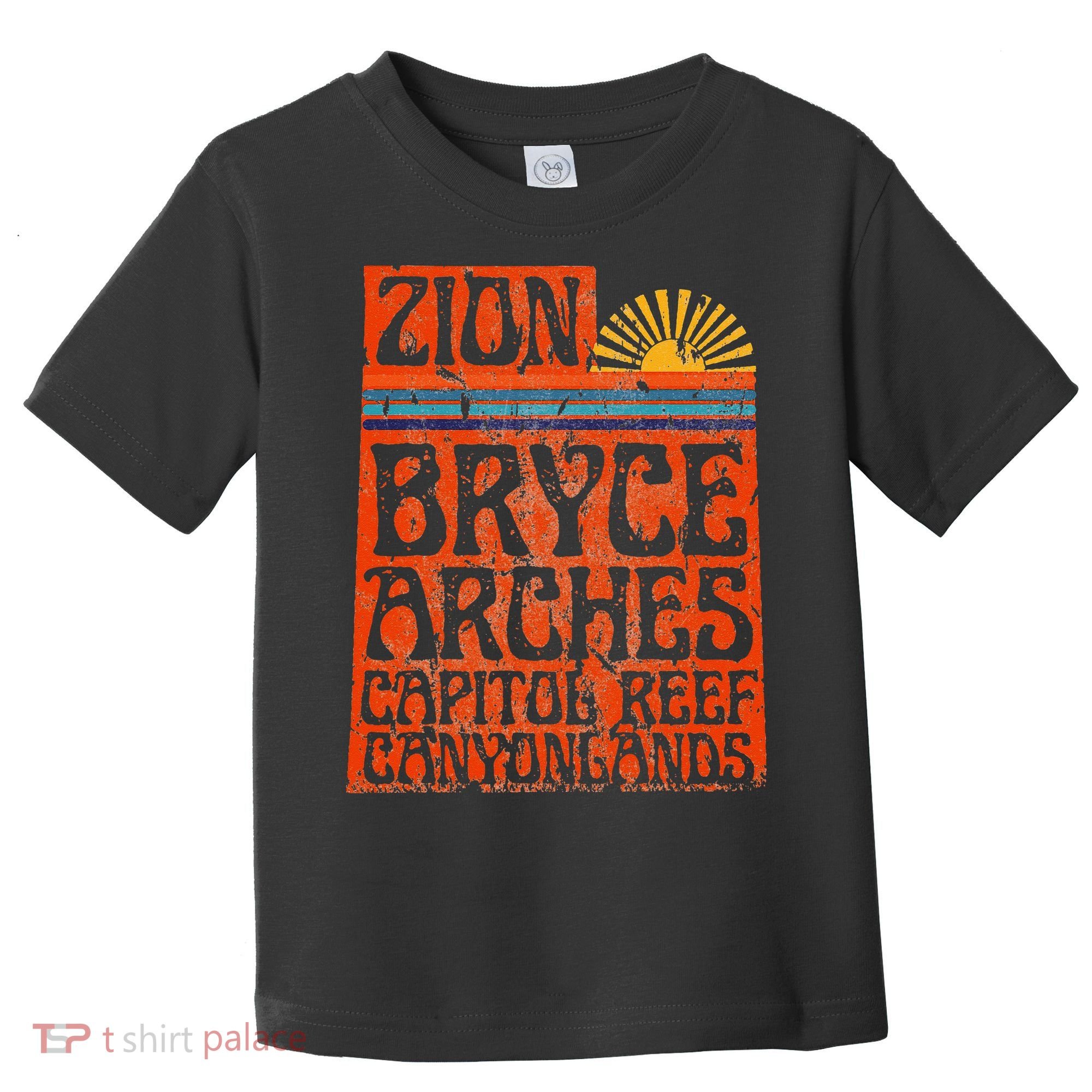 Utah National Parks Zion Arches Bryce Canyonlands State Map Toddler T-Shirt