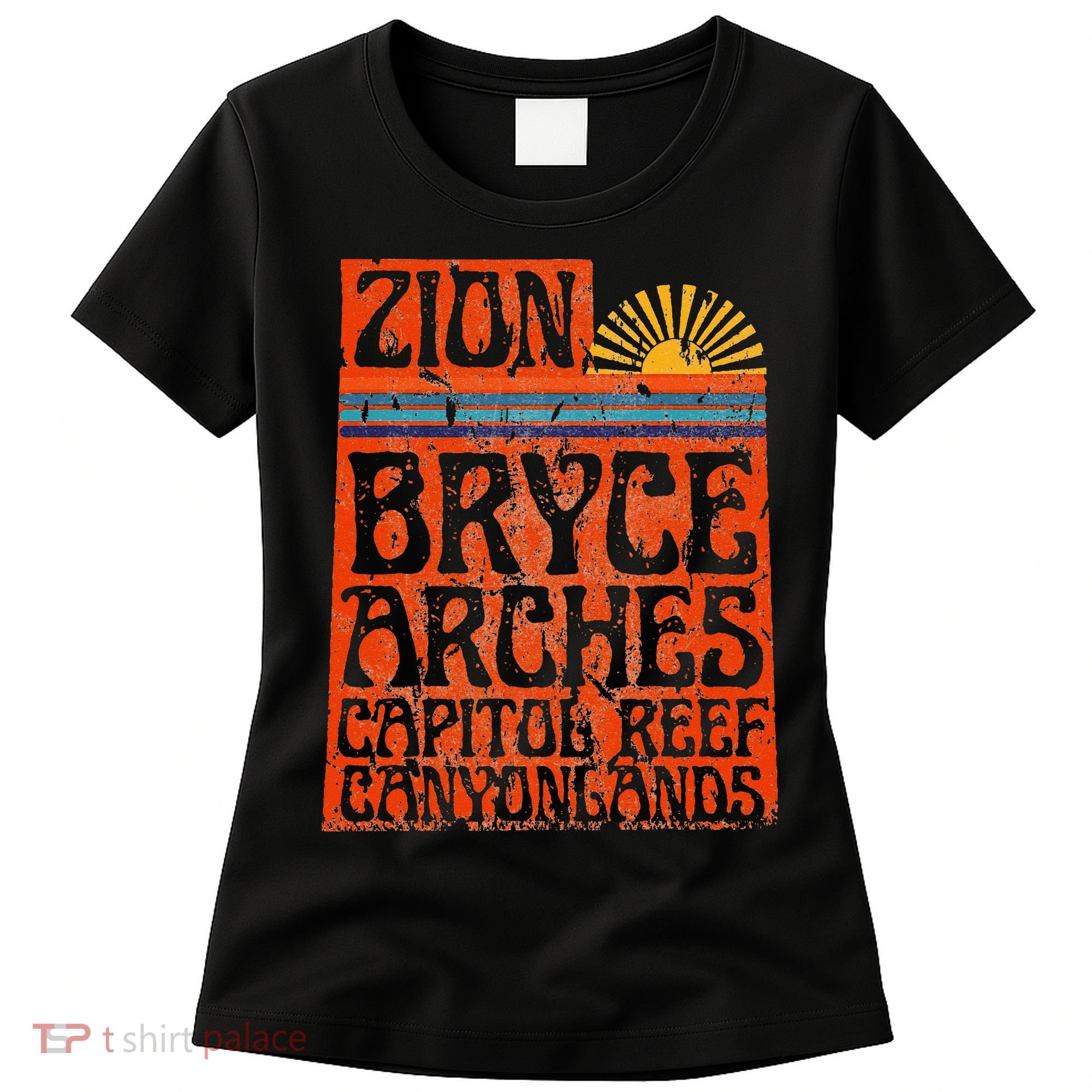 Utah National Parks Zion Arches Bryce Canyonlands State Map Women's T-Shirt