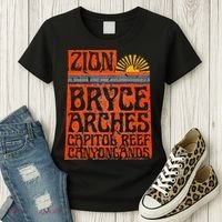 Utah National Parks Zion Arches Bryce Canyonlands State Map Women's T-Shirt thumb 3