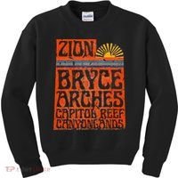 Utah National Parks Zion Arches Bryce Canyonlands State Map Kids Sweatshirt thumb 0