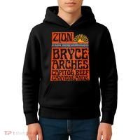 Utah National Parks Zion Arches Bryce Canyonlands State Map Kids Hoodie thumb 4
