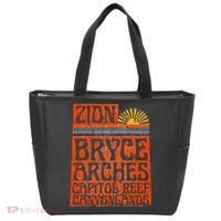 Utah National Parks Zion Arches Bryce Canyonlands State Map Tote Bag thumb 0