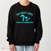 Unsalted N Shark Free The Great Lakes  Michigan Women's Sweatshirt thumb 0