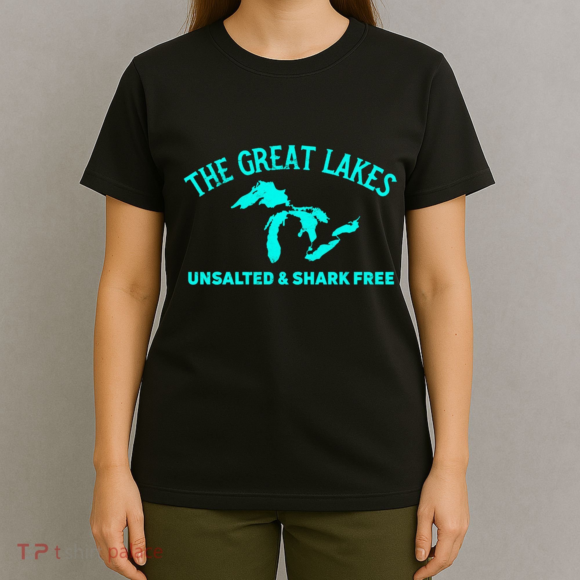 Unsalted N Shark Free The Great Lakes  Michigan T-Shirt