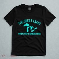 Unsalted N Shark Free The Great Lakes  Michigan T-Shirt thumb 5