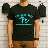 Unsalted N Shark Free The Great Lakes  Michigan T-Shirt thumb 6
