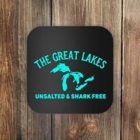 Unsalted N Shark Free The Great Lakes  Michigan Coaster thumb 0