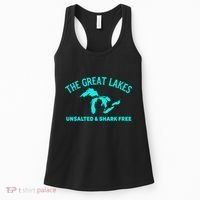 Unsalted N Shark Free The Great Lakes  Michigan Women's Tank Top thumb 0
