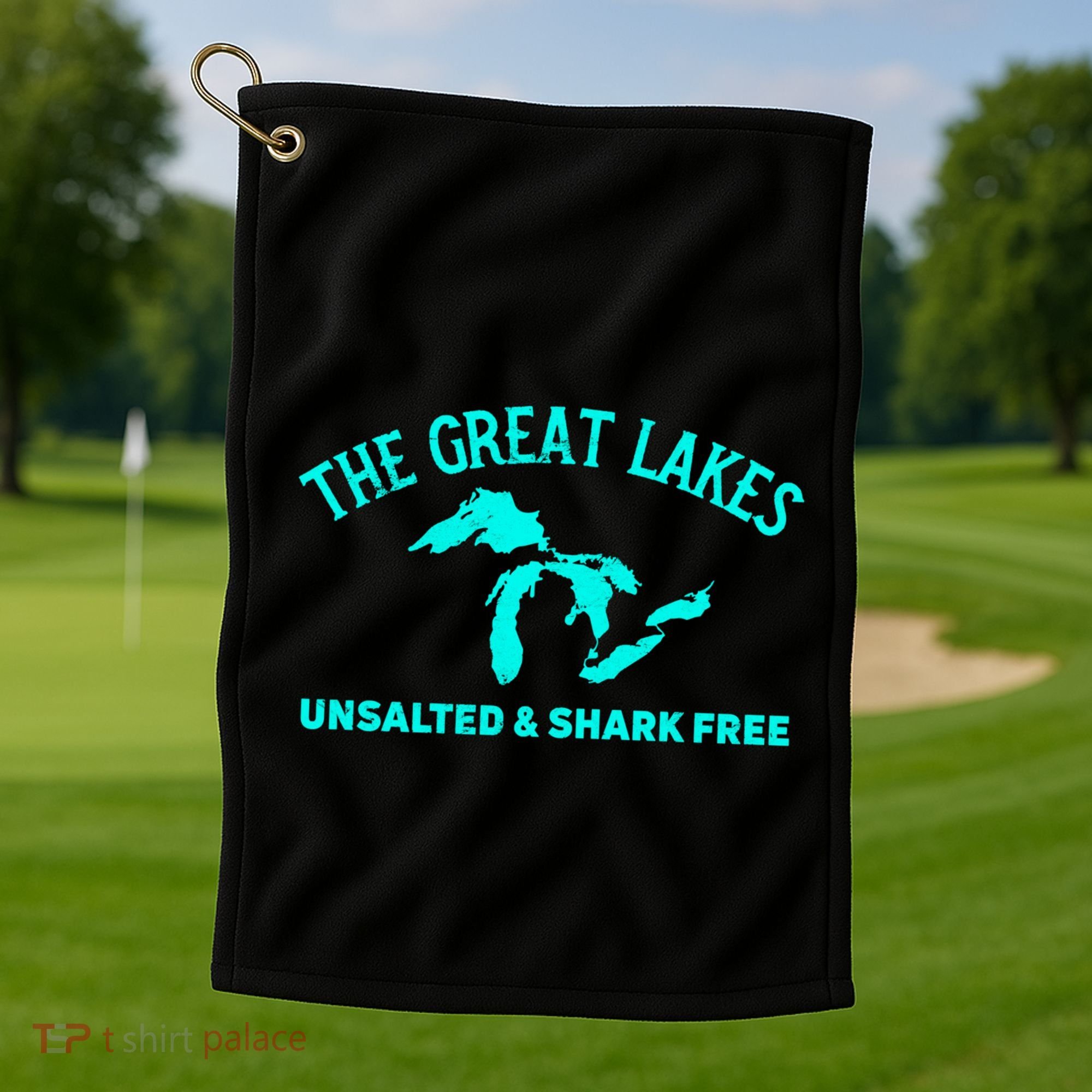 Unsalted N Shark Free The Great Lakes  Michigan Golf Towel
