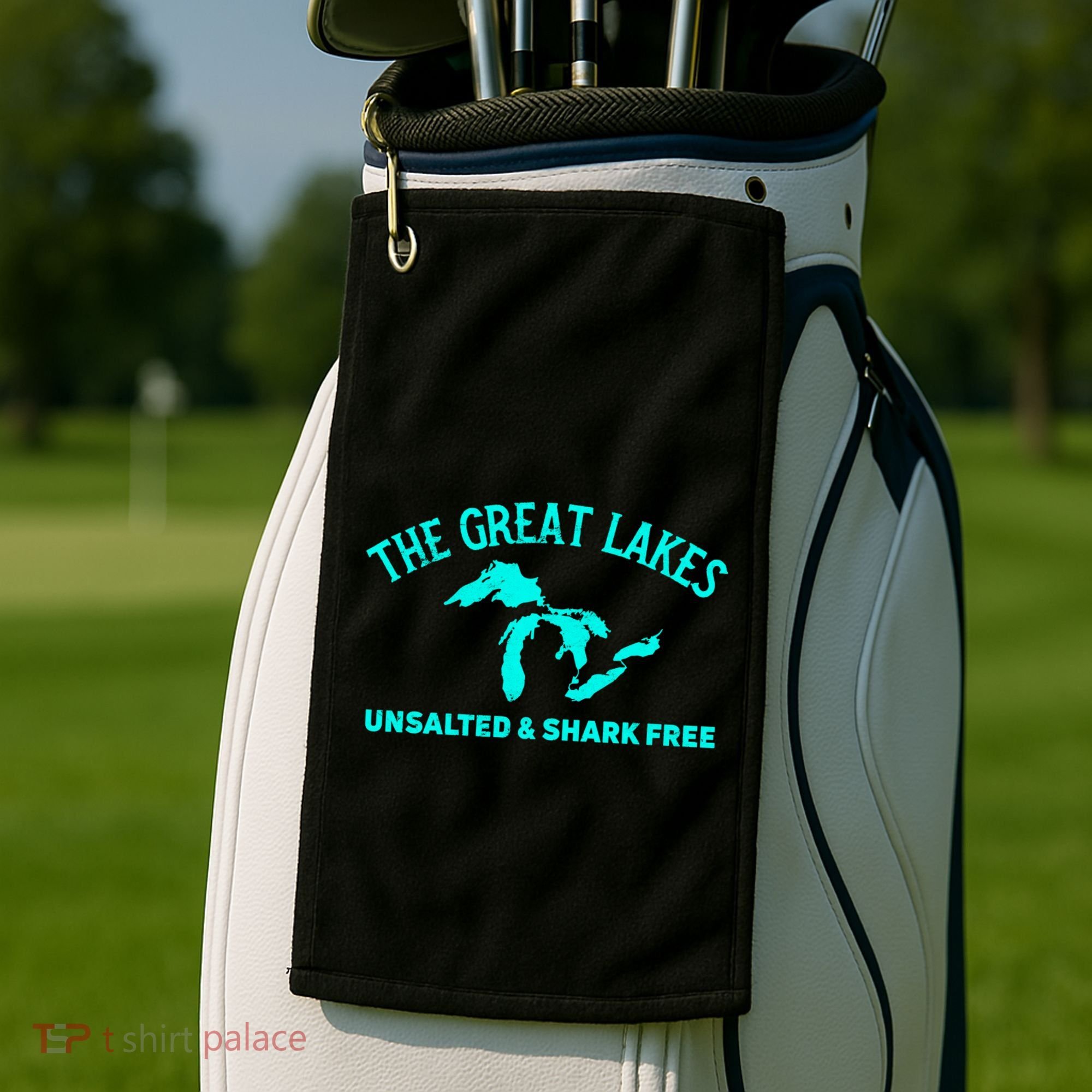 Unsalted N Shark Free The Great Lakes  Michigan Golf Towel