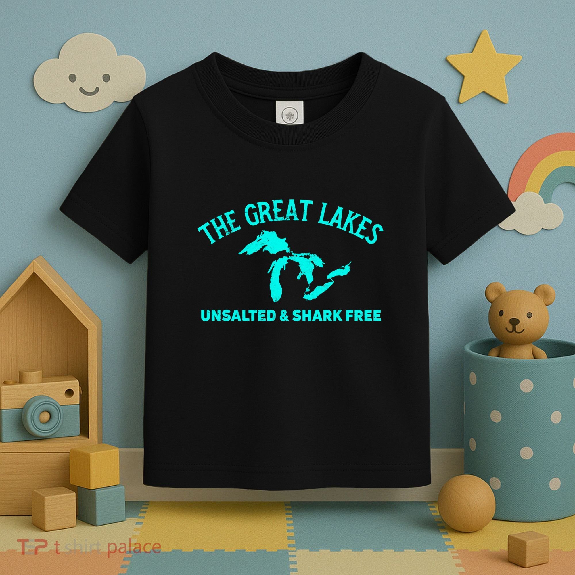 Unsalted N Shark Free The Great Lakes  Michigan Toddler T-Shirt
