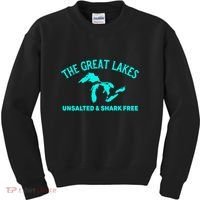 Unsalted N Shark Free The Great Lakes  Michigan Kids Sweatshirt thumb 0