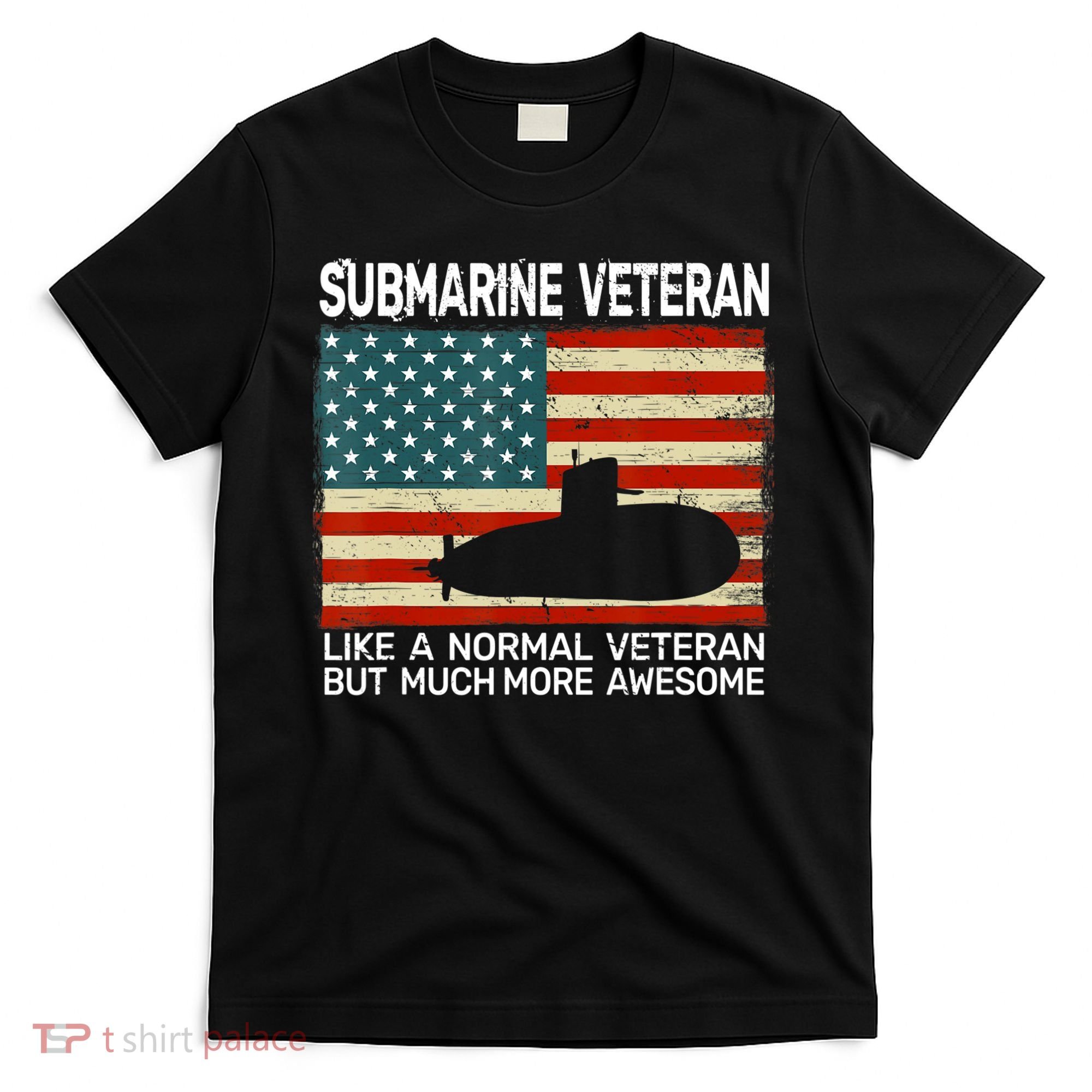 US Navy Submarine Veteran USA Flag Vintage Submariner T-Shirt