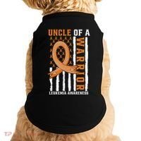 Uncle Of A Leukemia Warrior Awareness Orange USA Flag Doggie Tank thumb 0