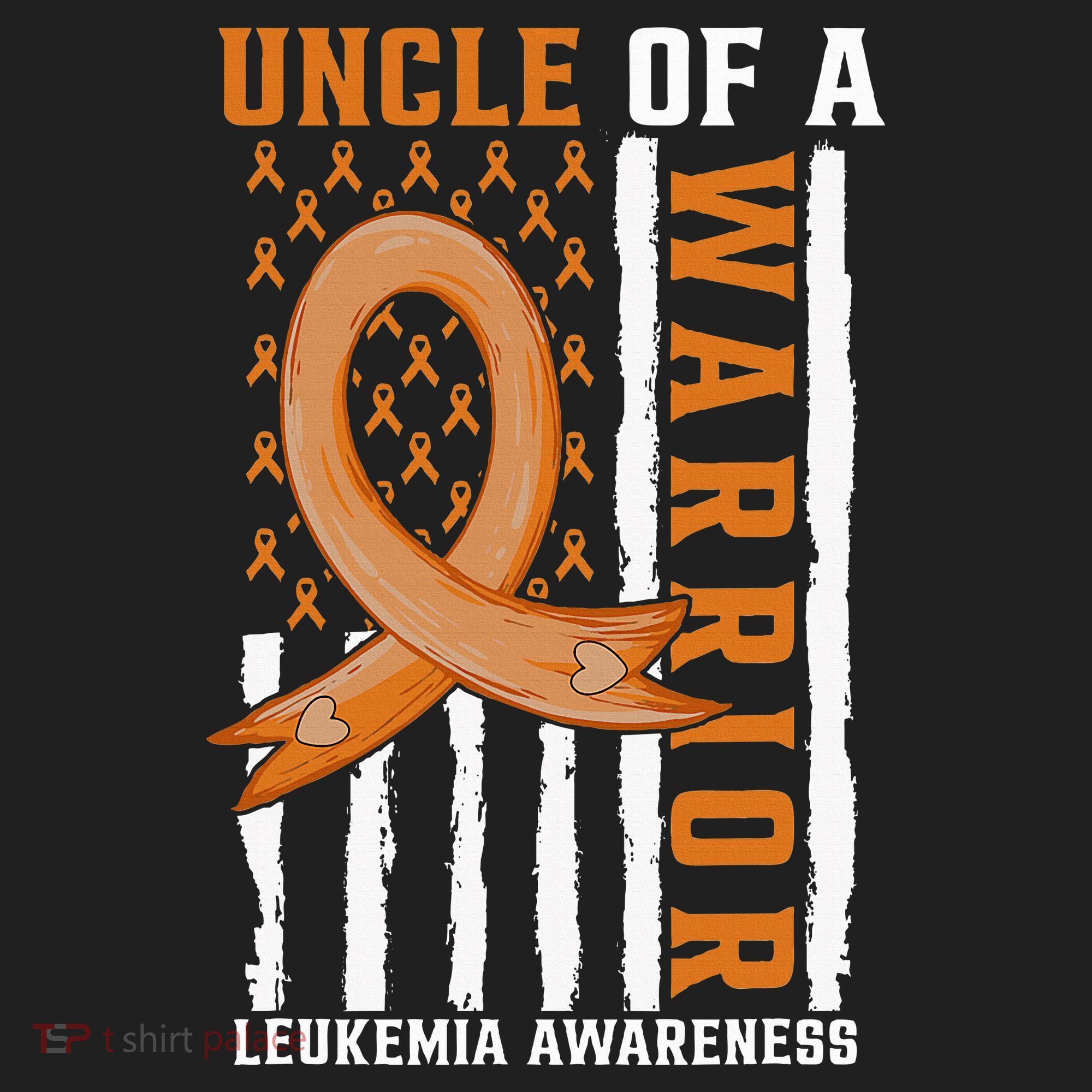 Uncle Of A Leukemia Warrior Awareness Orange USA Flag Tumbler