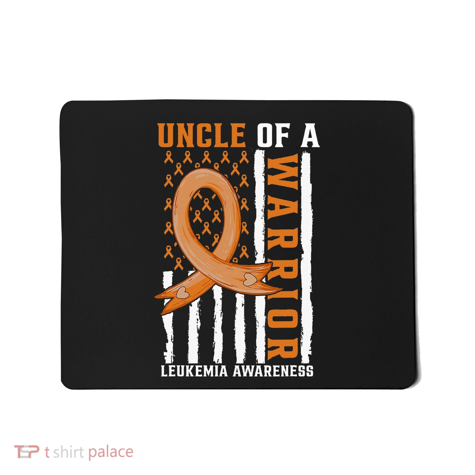 Uncle Of A Leukemia Warrior Awareness Orange USA Flag Mousepad