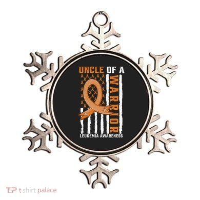 Uncle Of A Leukemia Warrior Awareness Orange USA Flag Ornament