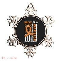 Uncle Of A Leukemia Warrior Awareness Orange USA Flag Ornament thumb 0