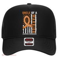 Uncle Of A Leukemia Warrior Awareness Orange USA Flag Hat thumb 0