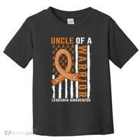 Uncle Of A Leukemia Warrior Awareness Orange USA Flag Toddler T-Shirt thumb 0