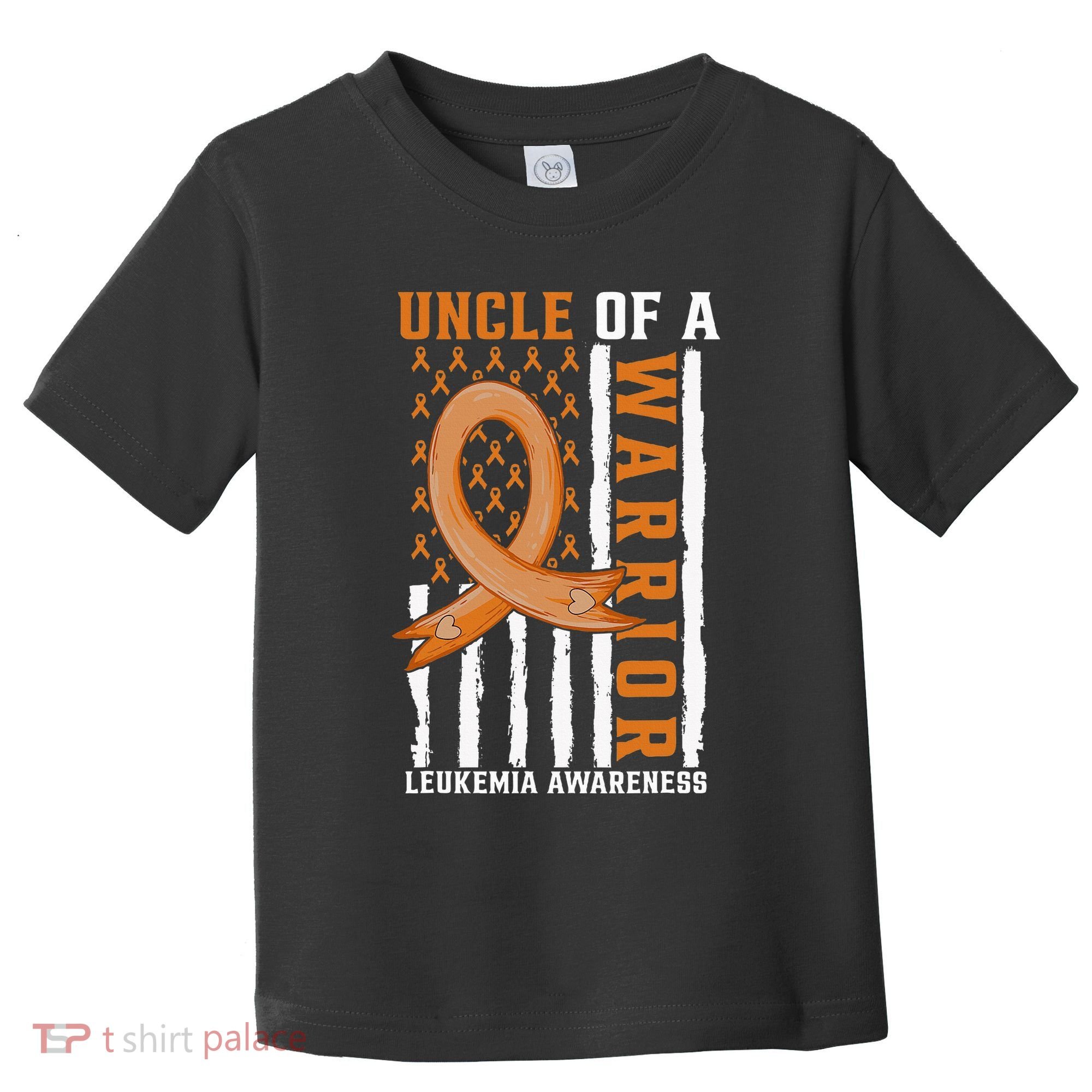 Uncle Of A Leukemia Warrior Awareness Orange USA Flag Toddler T-Shirt