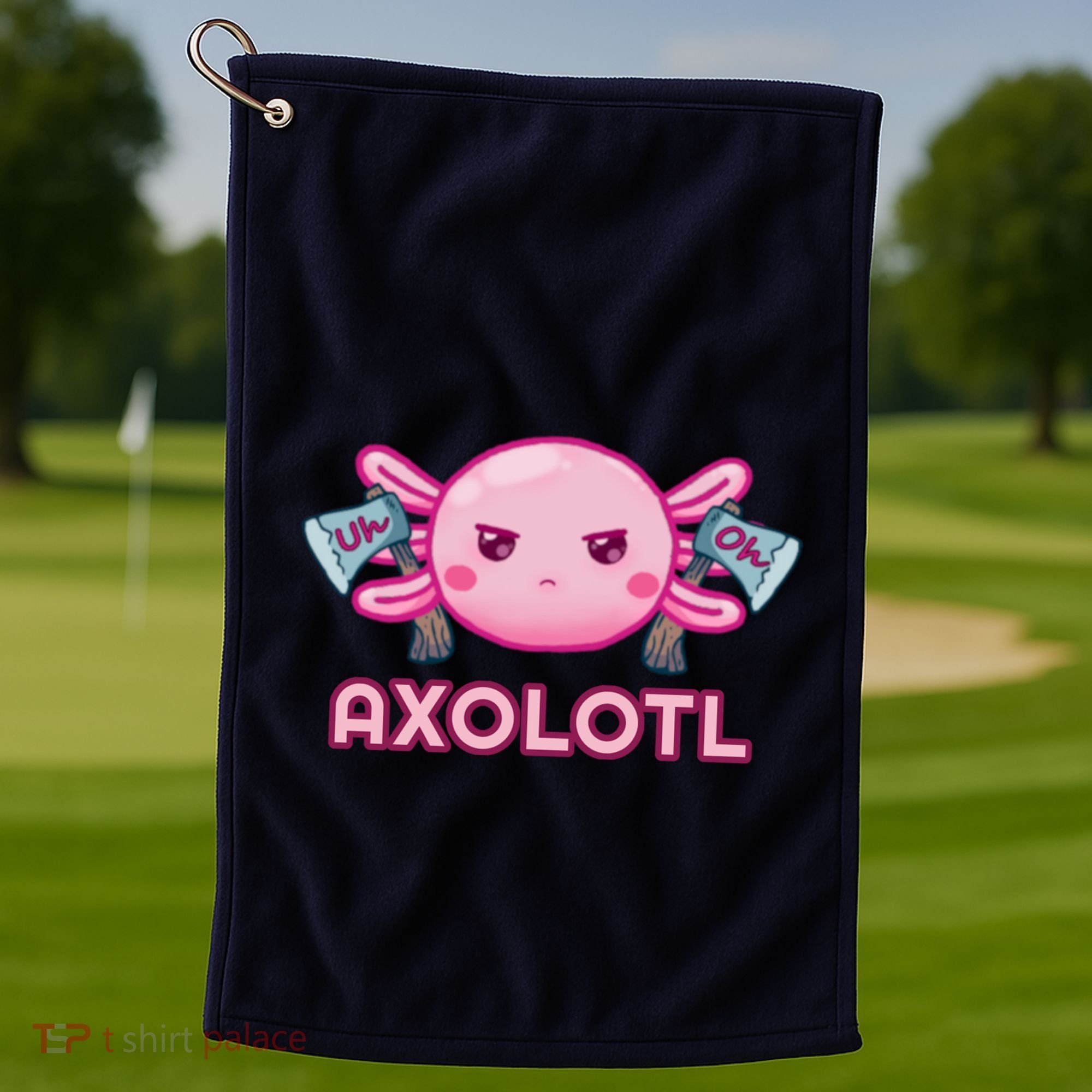 Uh Oh Axolotl Golf Towel