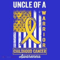 Uncle Of A Warrior Childhood Cancer Awareness Gold Us Flag Cool Gift Women's Tank Top thumb 5