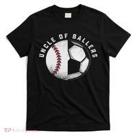 Uncle Of Ballers Nephew Baseball Niece Soccer Player Team T-Shirt thumb 0