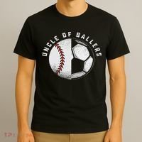 Uncle Of Ballers Nephew Baseball Niece Soccer Player Team T-Shirt thumb 3