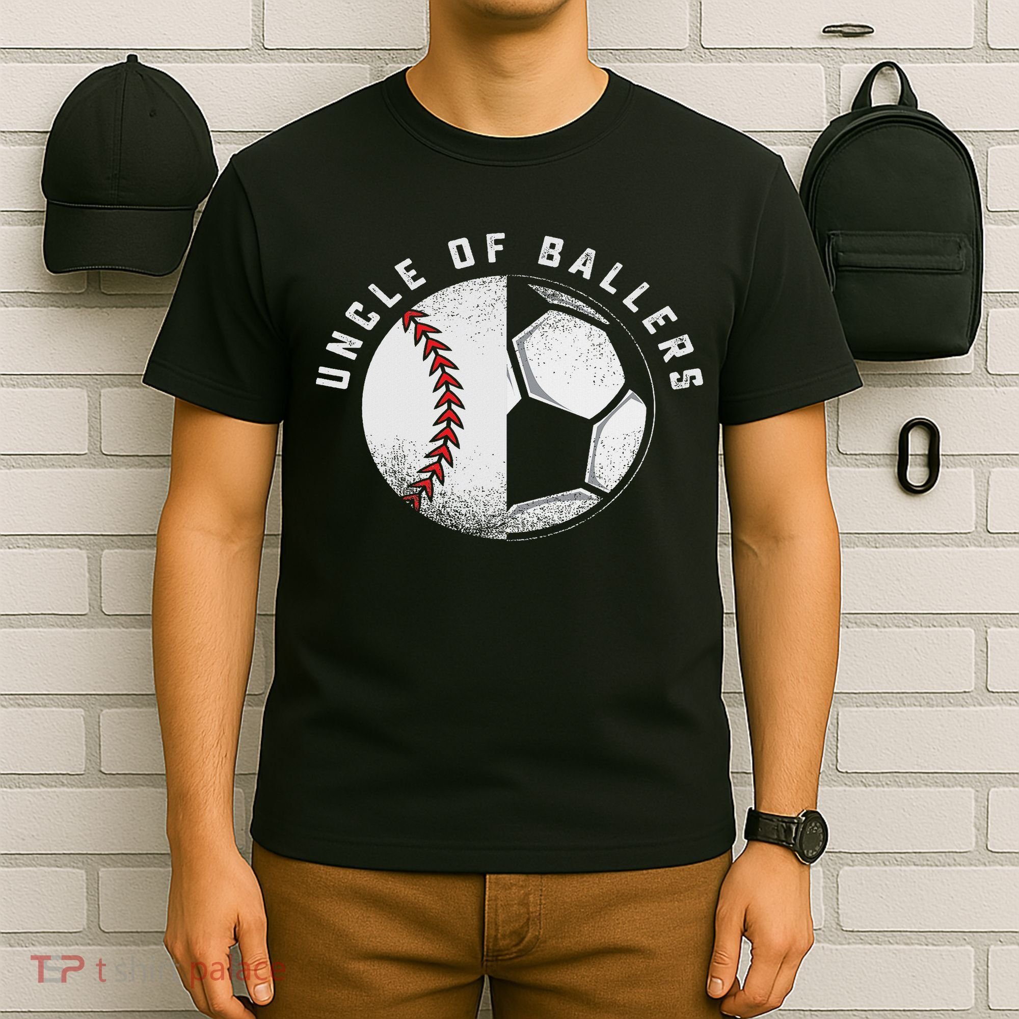 Uncle Of Ballers Nephew Baseball Niece Soccer Player Team T-Shirt