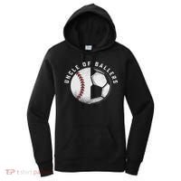 Uncle Of Ballers Nephew Baseball Niece Soccer Player Team Women's Hoodie thumb 0