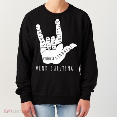 Unity Orange Day End Bullying Love Sign Language Women's Sweatshirt