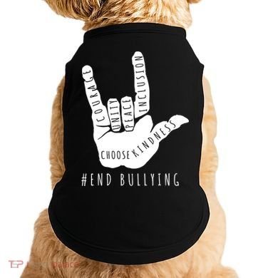 Unity Orange Day End Bullying Love Sign Language Doggie Tank