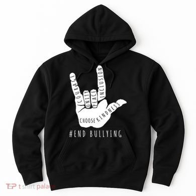 Unity Orange Day End Bullying Love Sign Language Hoodie