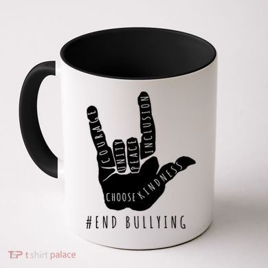 Unity Orange Day End Bullying Love Sign Language Coffee Mug