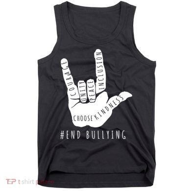 Unity Orange Day End Bullying Love Sign Language Tank Top