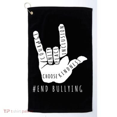 Unity Orange Day End Bullying Love Sign Language Golf Towel