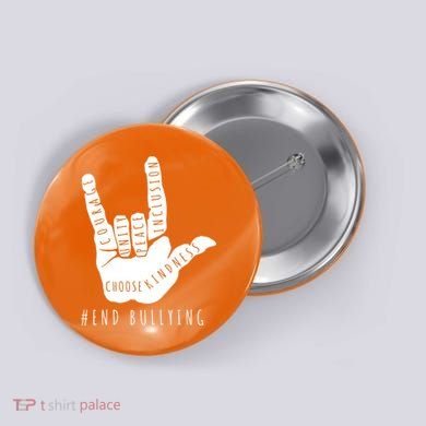Unity Orange Day End Bullying Love Sign Language Button