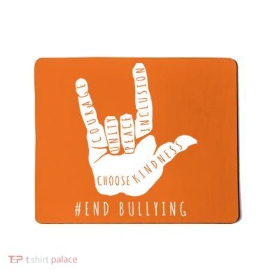 Unity Orange Day End Bullying Love Sign Language Mousepad