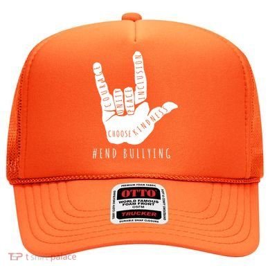 Unity Orange Day End Bullying Love Sign Language Hat