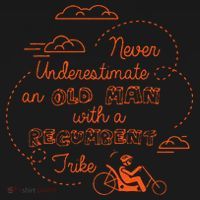 Underestimate Old Man Recumbent Trike Bike Bicycle Gift Coaster thumb 2