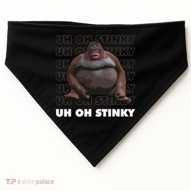 Uh Oh Stinky Poop Meme Funny Monkey USA-Made Doggie Bandana