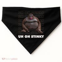 Uh Oh Stinky Poop Meme Funny Monkey USA-Made Doggie Bandana thumb 0