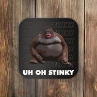 Uh Oh Stinky Poop Meme Funny Monkey Coaster thumb 0