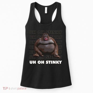 Uh Oh Stinky Poop Meme Funny Monkey Women's Tank Top