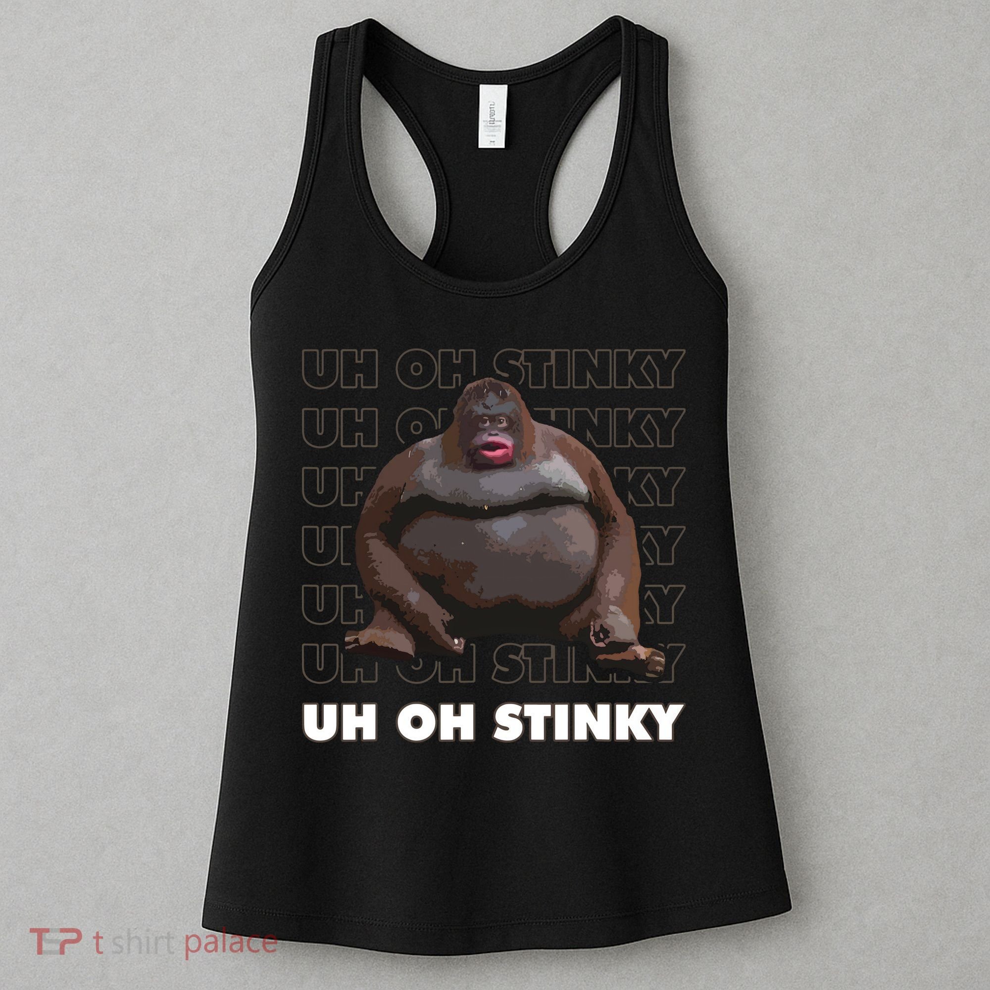Uh Oh Stinky Poop Meme Funny Monkey Women's Tank Top